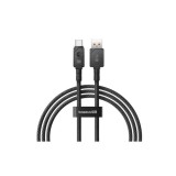 CABLU alimentare si date Baseus Unbreakable, Fast Charging Data Cable pt. smartphone, USB la USB Type-C 100W, 2m, braided aliaj zinc, negru &quot;P10355801