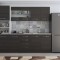Bucatarie Laura 240, Soldat, Cu vitrina, Wenge, Blat termic travertin