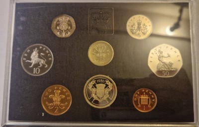 Set Monede Monetarie United Kingdom, Marea Britanie, 8 monede, 1987, impecabil foto
