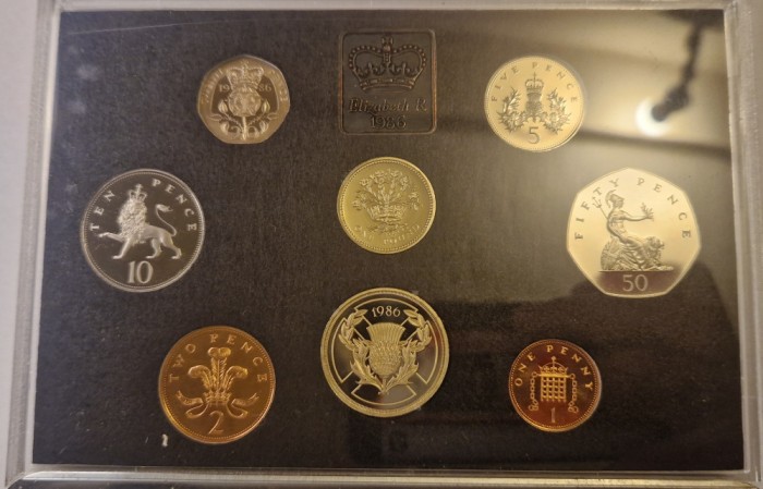 Set Monede Monetarie United Kingdom, Marea Britanie, 8 monede, 1987, impecabil