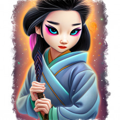 Sticker decorativ, Mulan, Multicolor, 70 cm, 9303ST