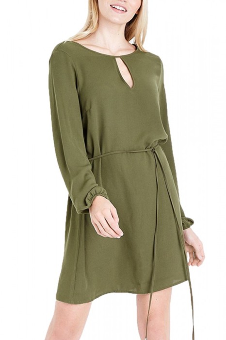 R719-120 Rochie scurta cu maneci lungi si decolteu rotund