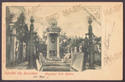 5454 - BUCURESTI, Mausoleum of Iulia HASDEU, Litho - old postcard - used - 1904 foto