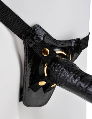 Strap-On Designer Deluxe, Negru, 19 cm foto