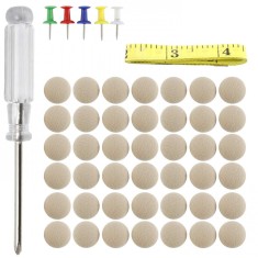 Set 60 capse, pentru reconditionare tapiterie/plafon auto cu instrument de instalare, Bej