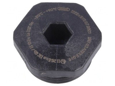 Capac protecție PG13,5 IP68 negru poliamidă foto