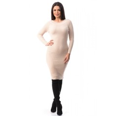 J939-15 Rochie simpla si mulata pe corp cu maneci lungi