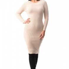 J939-15 Rochie simpla si mulata pe corp cu maneci lungi