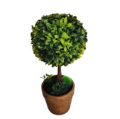 Planta artificiala G923, arbust in ghiveci, plastic, verde, 32 cm