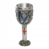 Pocal Medieval Templar Castle 18cm 200ml decorat 360grade Tole 10 39384