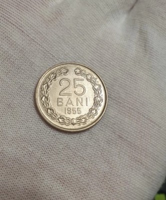 25 bani 1955 UNC luciu foto