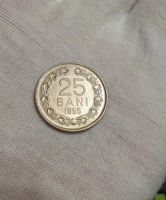 25 bani 1955 UNC luciu