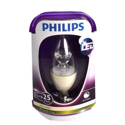 Bec LED Philips, E14, 3.5W, 250 lm, Clasa energetica A+, lumina alba calda (2700K) foto