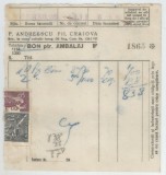 Romania, P. Andreescu Fii, Bon pentru ambalaj, Craiova