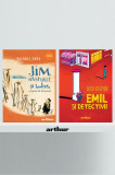 Pachet școlar clasa a III-a (Jim Năsturel și Lukas, mecanicul de locomotivă, Emil și detectivii) - Erich K&auml;stner, Michael Ende, Arthur