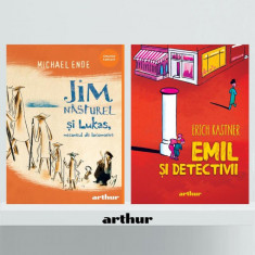 Pachet școlar clasa a III-a (Jim Năsturel și Lukas, mecanicul de locomotivă, Emil și detectivii) - Erich Kästner, Michael Ende