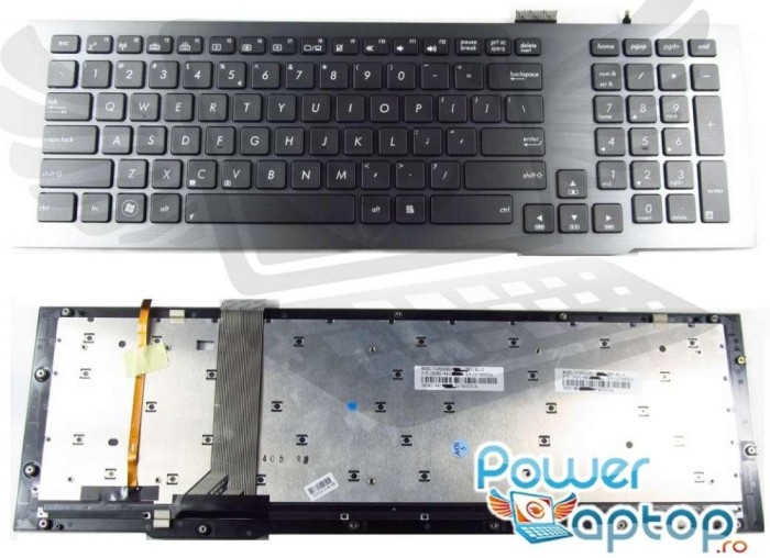 Tastatura Asus 0KN0 MB1US31 iluminata backlit, G75 iluminata backlit, G75V iluminata backlit, G75VM iluminata