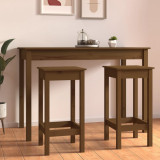 Cumpara ieftin Scaune de bar, 2 buc., maro miere, 40x40x78 cm, lemn masiv pin