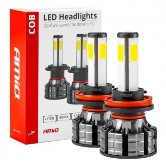 Kit becuri cu led H8/H9/H11 COB 4Side Series AMiO 02845 foto