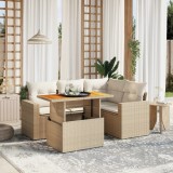 Gossi set canapele de gradina cu perne, 5 piese, bej, poliratan