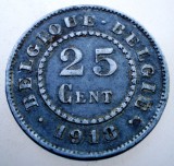 2.150 BELGIA WWI OCUPATIE GERMANA 25 CENTIMES 1918 BELGIQUE-BELGIE, Europa, Zinc