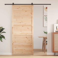 vidaXL Ușa de Grajd natural 80 x 208 cm Lemn masiv de pin