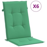 Cumpara ieftin Perne scaun cu spatar inalt, 6 buc., verde, 120x50x3 cm, textil