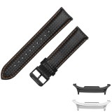 Curea piele compatibila Samsung Galaxy Watch8 Classic 46mm, Negru/Portocaliu