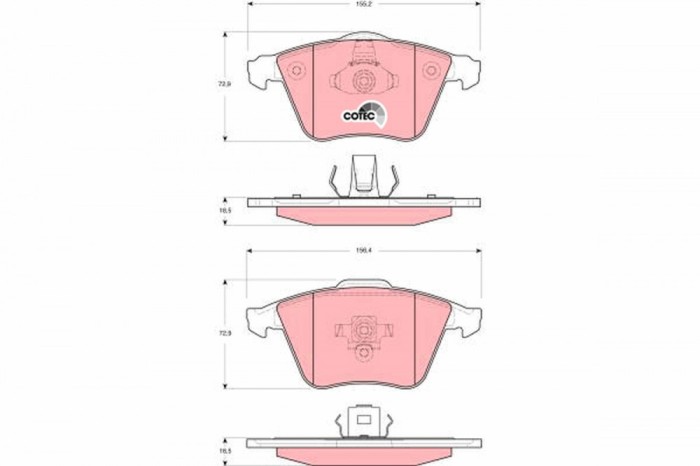 TRW GDB1607 COTEC set placute frana,frana disc