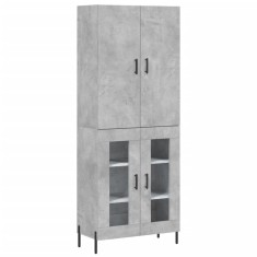 Dulap inalt, gri beton, 69,5x34x180, lemn compozit