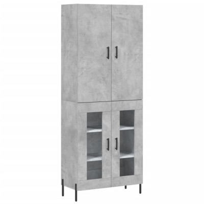 Dulap inalt, gri beton, 69,5x34x180, lemn compozit foto