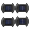 Set 4 lampi LED solare cu lumina bidirectionala pentru garduri, scari exterioare, senzor de lumina calda