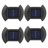 Cumpara ieftin Set 4 lampi LED solare cu lumina bidirectionala pentru garduri, scari exterioare, senzor de lumina calda
