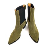 Ciocate dama din piele intoarsa verde kaki Cher