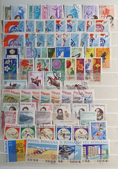 LOT TIMBRE CTO ROMANIA 1964 AN COMPLET -TOATE SERIILE FARA COLITE