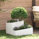 VidaXL Ghiveci din Plastic Alb Plastic Mediu Inserții Decorative