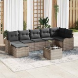 Cumpara ieftin Set de canapele pentru grădină cu pernă 8 pcs Gri Rattan poli