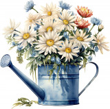 Cumpara ieftin Sticker decorativ, Flori Crizanteme, Alb, 60 cm, 1363STK-6