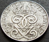 Cumpara ieftin Moneda istorica 2 ORE - SUEDIA, anul 1948 *cod 127 = EXCELENTA!, Europa, Fier