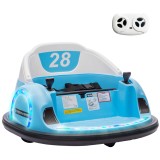 AIYAPLAY Autoscooter, rotație 360&deg;, viteză 2 km/h, centură de siguranță, lumini LED, muzică și claxon, Albastru | Aosom Romania