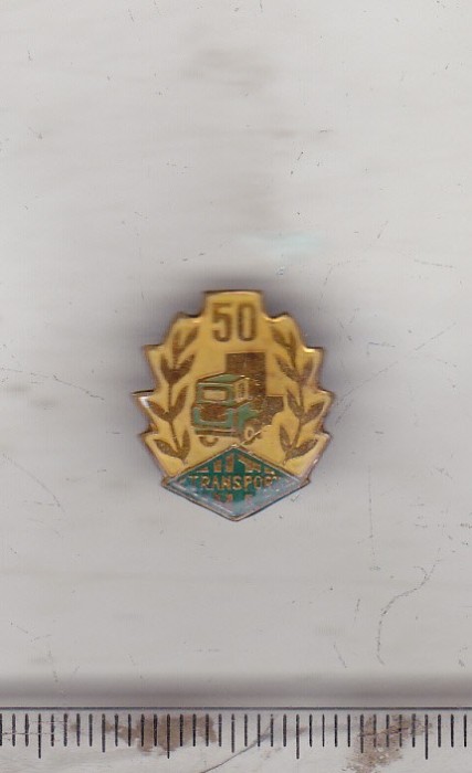 bnk ins Romania - insigna Auto Transport - 50 ani