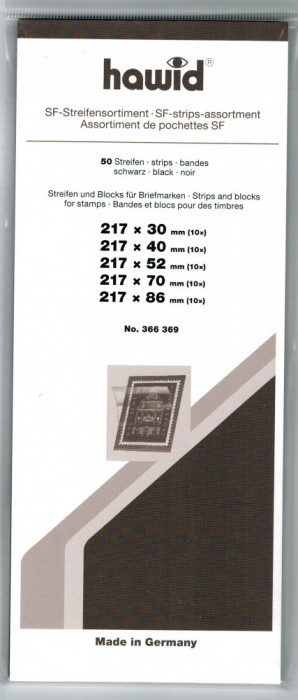 Pachet 50 straifuri HAWID, 217 x 30-86 mm, spate negru