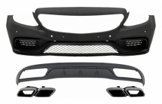 Bara fata fara grila centrala &amp; Difuzor cu Ornamente Evacuare Crom Mercedes C-Class W205 S205 (2014-2018) C63 Design Performance AutoTuning