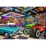 Puzzle 1000 piese - Tea Time - Garajul Colectionarului de Masini | Trefl
