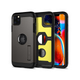 Husa TPU Spigen Tough Armor Gunmetal pentru Apple iPhone 11 Pro Max, Neagra 075CS27141