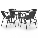 VidaXL Set mobilier de grădină, 5 piese, negru