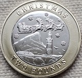 Moneda 2 Pounds Gibraltar 2024 Christmas UNC, Numismatica, Monede Straine, Editie Speciala