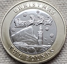 Monedă 2 pounds 2024 Gibraltar, Christmas 2024 , unc