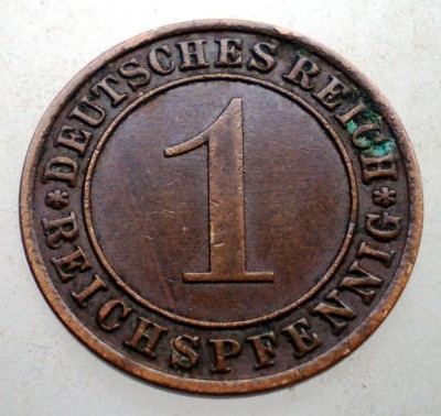 B.192 GERMANIA WEIMAR 1 REICHSPFENNIG 1933 A foto