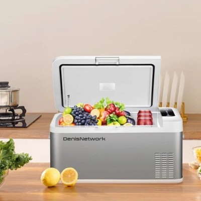 Frigider auto 25l, pentru dube, spații foarte mici cu funcție de răcire/congelare, 12/24V, 220V, cu compresor foto